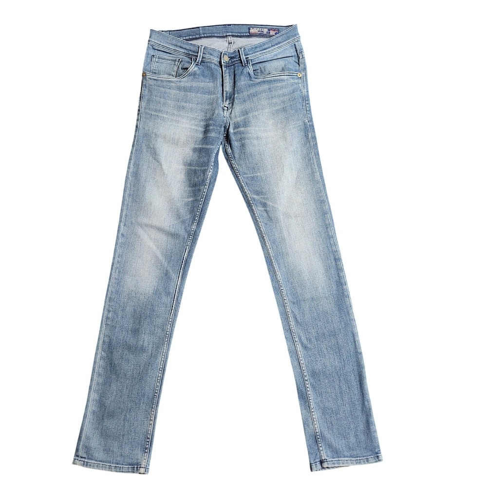 Allen Solly Jeans Men 32 Skinny Fit Light Wash Blue Denim Stretch ALDNVSKFQ88774